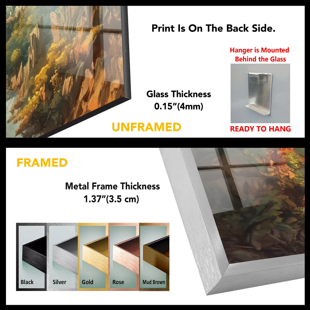 Golden Horizon – Heroic Journey Anime Glass Wall Art