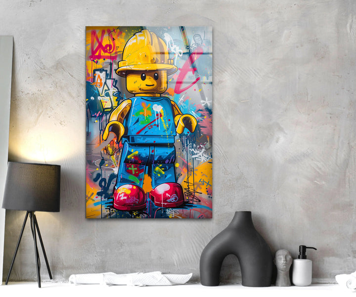 Graffiti Builder Glass Wall Art custom glass pictures, glass art prints