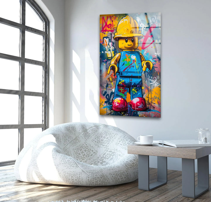 Graffiti Builder Glass Wall Art large glass photo prints, glass wall photos