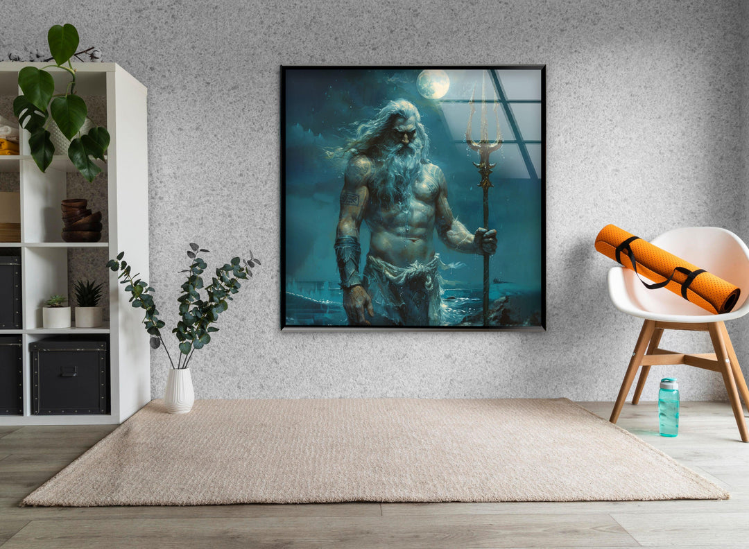 Poseidon Glass Wall Art photo print on glass, prints on glass wall art