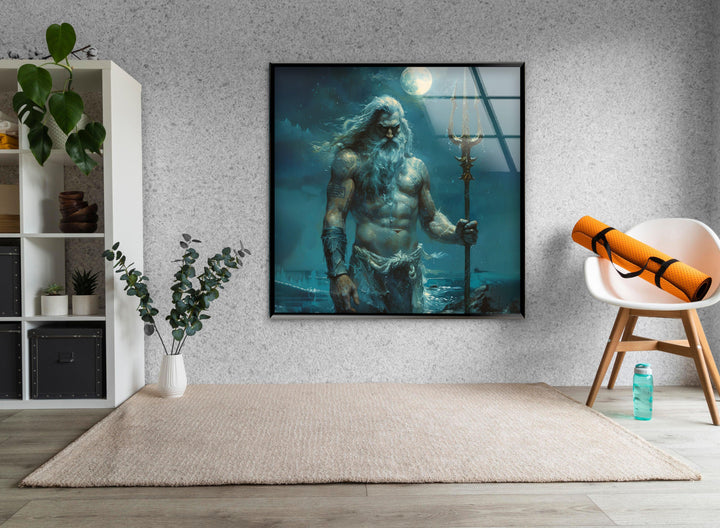 Poseidon Glass Wall Art photo print on glass, prints on glass wall art