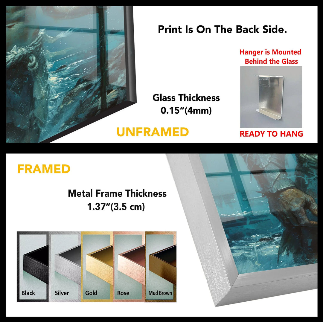 Poseidon Glass Wall Art - MyPhotoStation