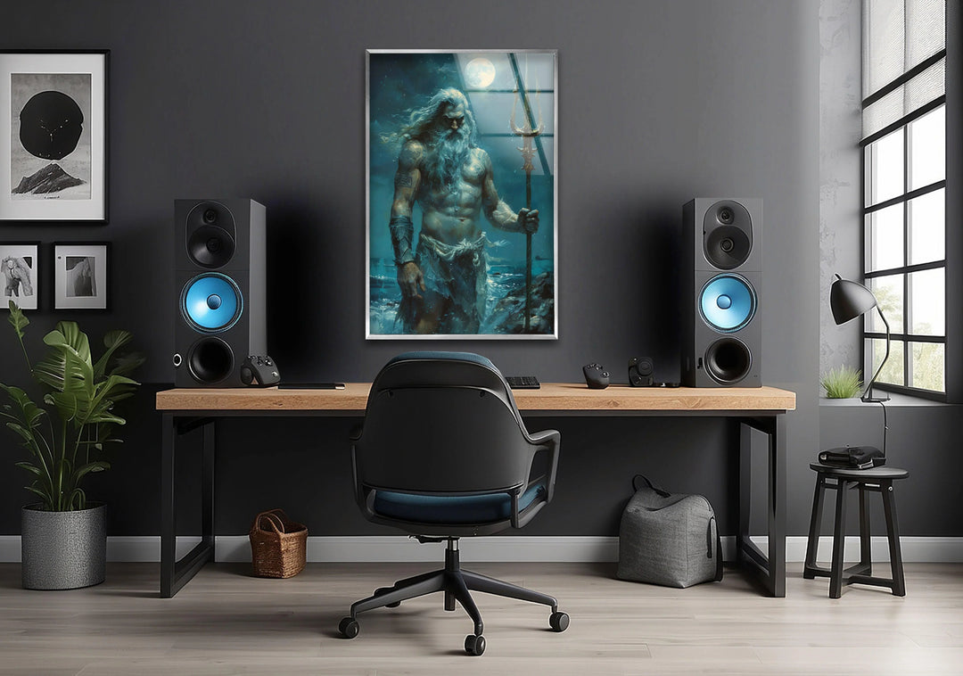 Poseidon Glass Wall Art Glass Printing Wall Art, Print photos on glass