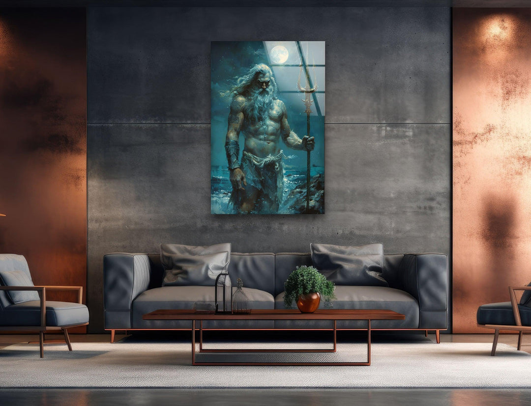 Poseidon Glass Wall Art large glass photo prints, glass wall photos