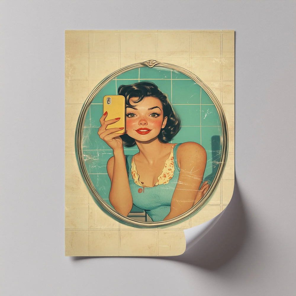 A playful mix of nostalgia and pop culture, this selfie canvas print captures attention with its vivid colors and cheeky aesthetic—perfect for eclectic American homes.