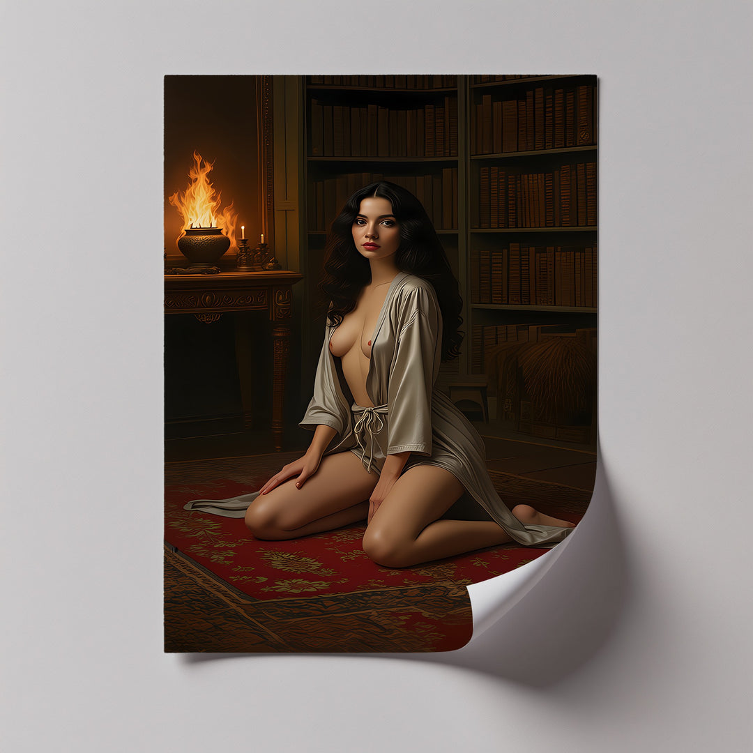 Velvet Flame  – Nude Canvas Print | Large Framed Wall Art