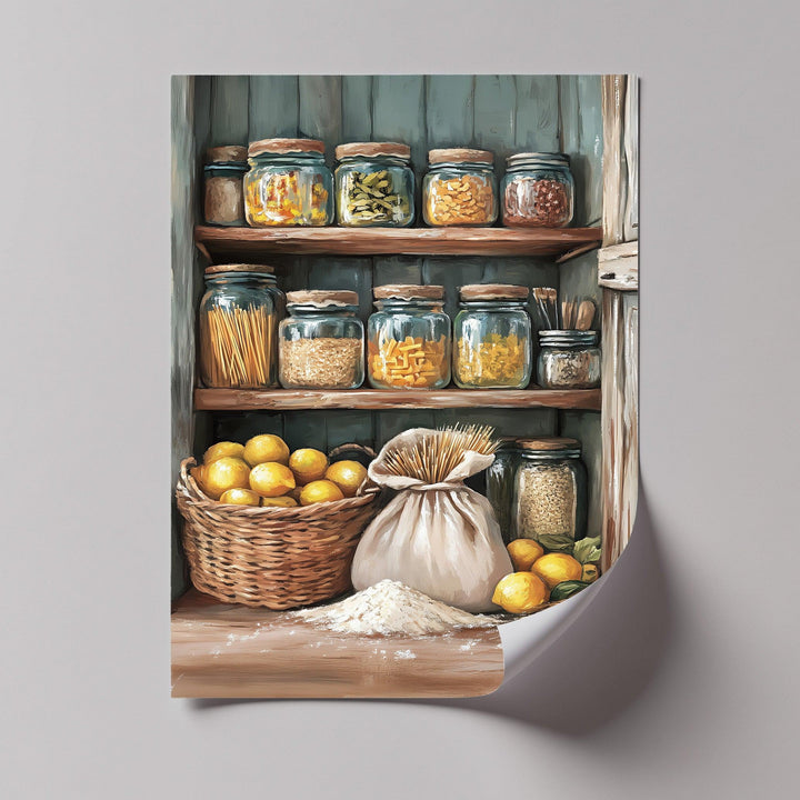 Rustic Pantry Stock – Mediterranean Kitchen Shelf Canvas Print - MyPhotoStation