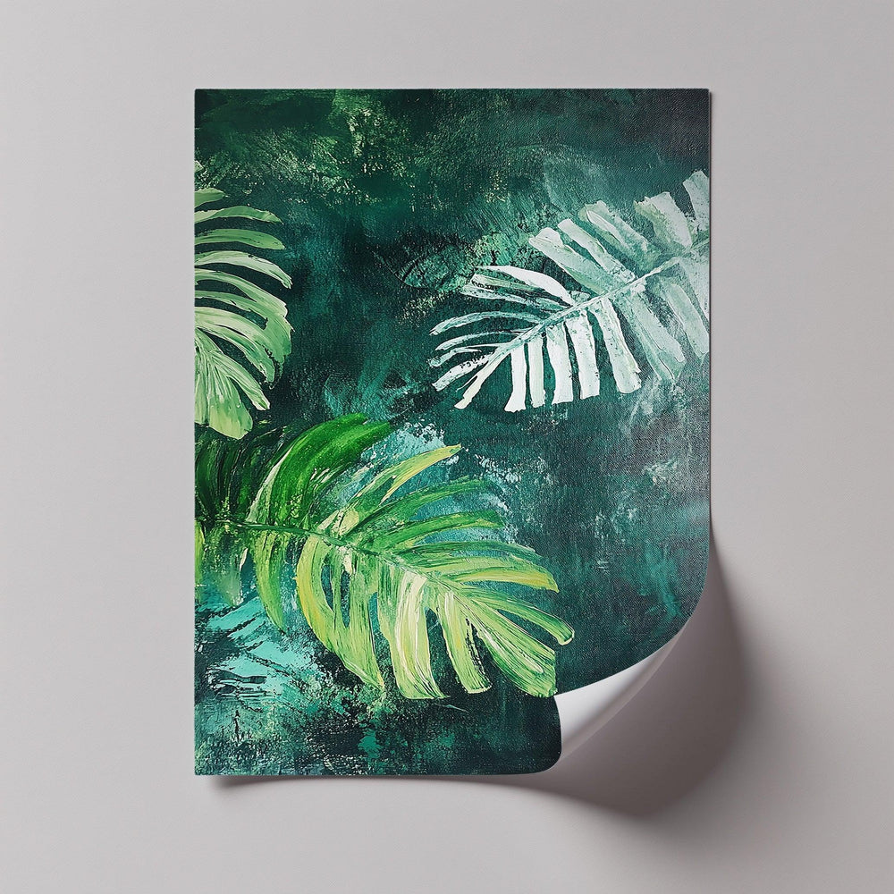 Tropical Monstera Brushstrokes – Lush Leaf Canvas Print - MyPhotoStation