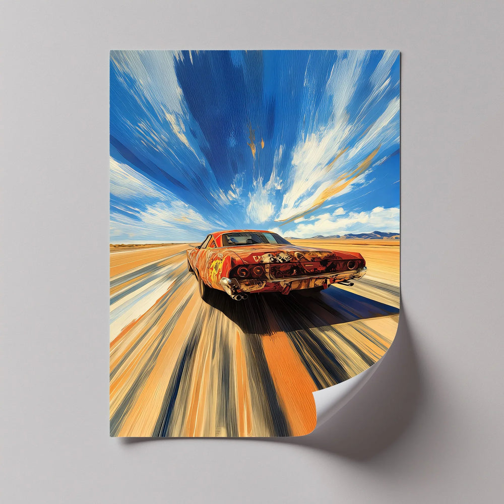 Blazing Speed on Desert Highway – Car Canvas Print - MyPhotoStation