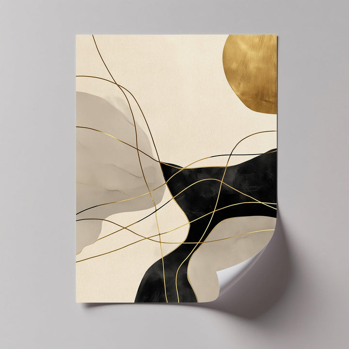 Golden Balance – Modern Black and Gold Abstract Canvas Print - MyPhotoStation