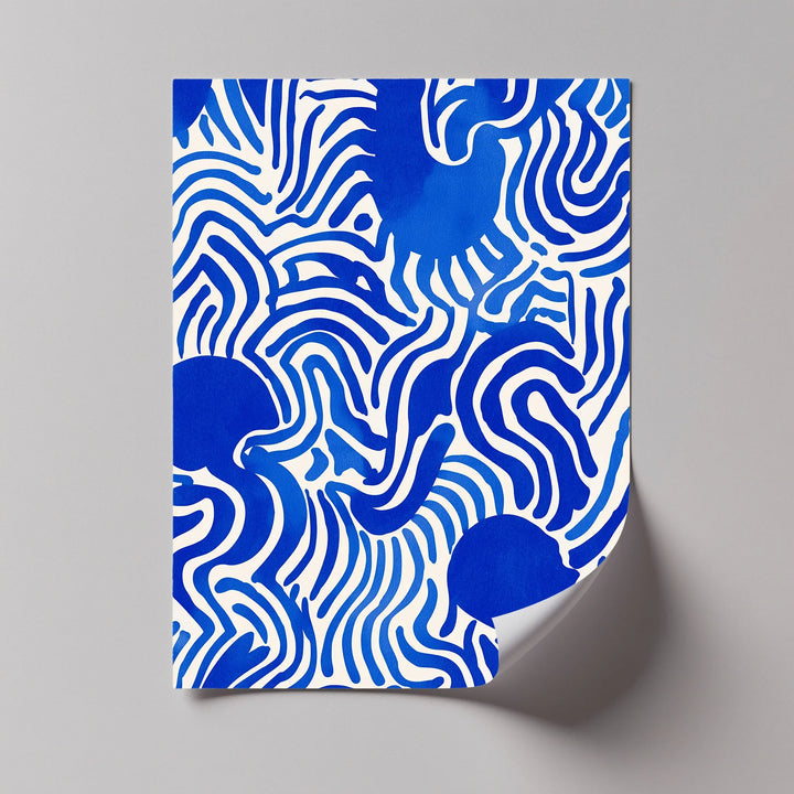 Electric Rhythm – Modern Blue Patterned Canvas Print - MyPhotoStation
