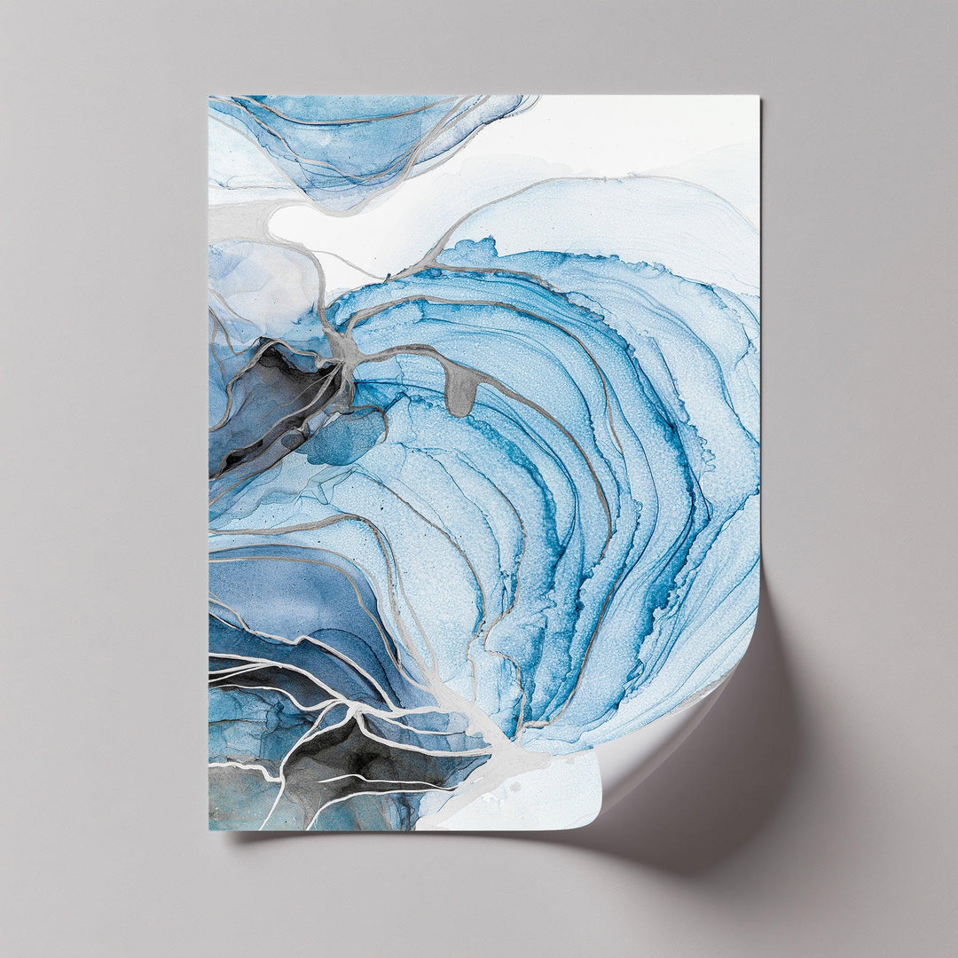 Abyssal Flow – Abstract Ocean Swirl in Indigo and Slate Blue Canvas Prints - MyPhotoStation