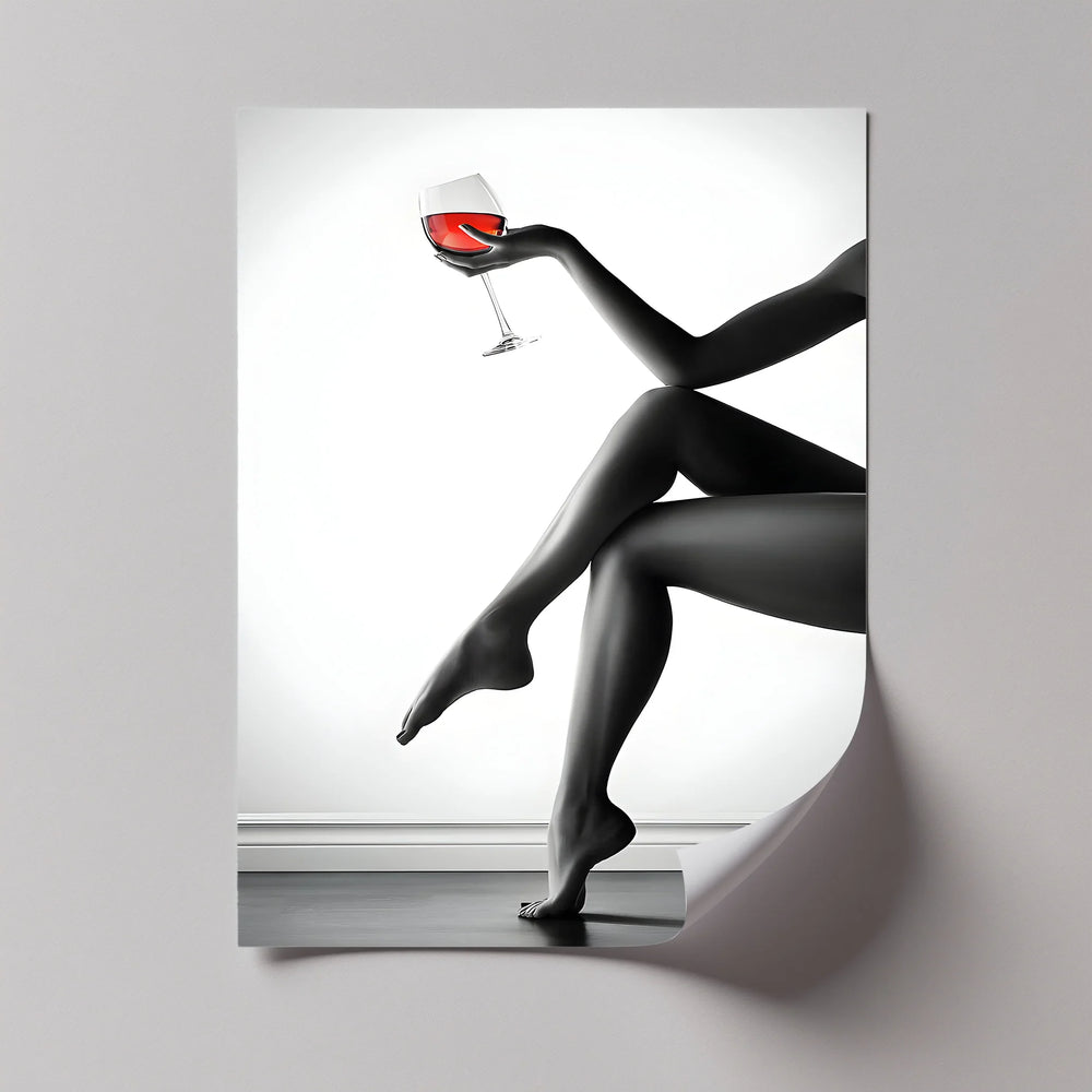 Red Elegance – Feminine Form with Wine Glass Canvas Print - MyPhotoStation