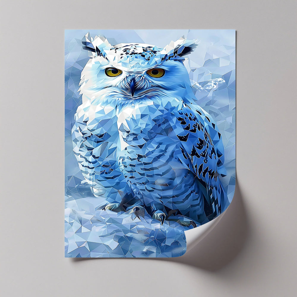 Arctic Majesty – Faceted Blue Owl Portrait Canvas Prints - MyPhotoStation