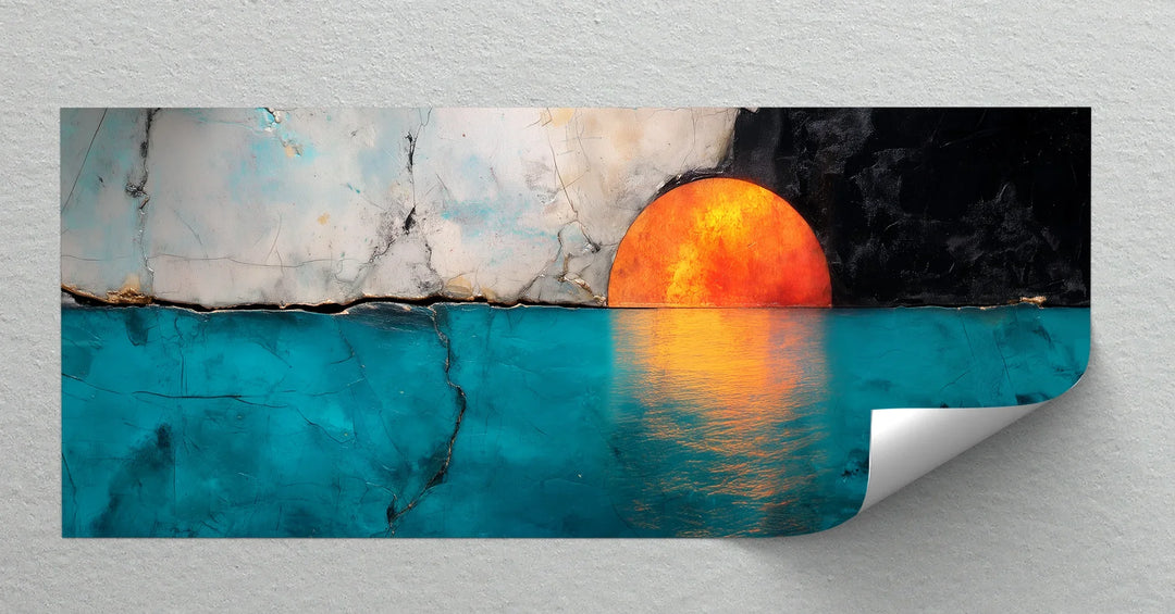 Crimson Horizon – Sunset Reflection Abstract Canvas Print - MyPhotoStation