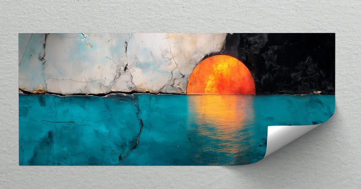 Crimson Horizon – Sunset Reflection Abstract Canvas Print - MyPhotoStation