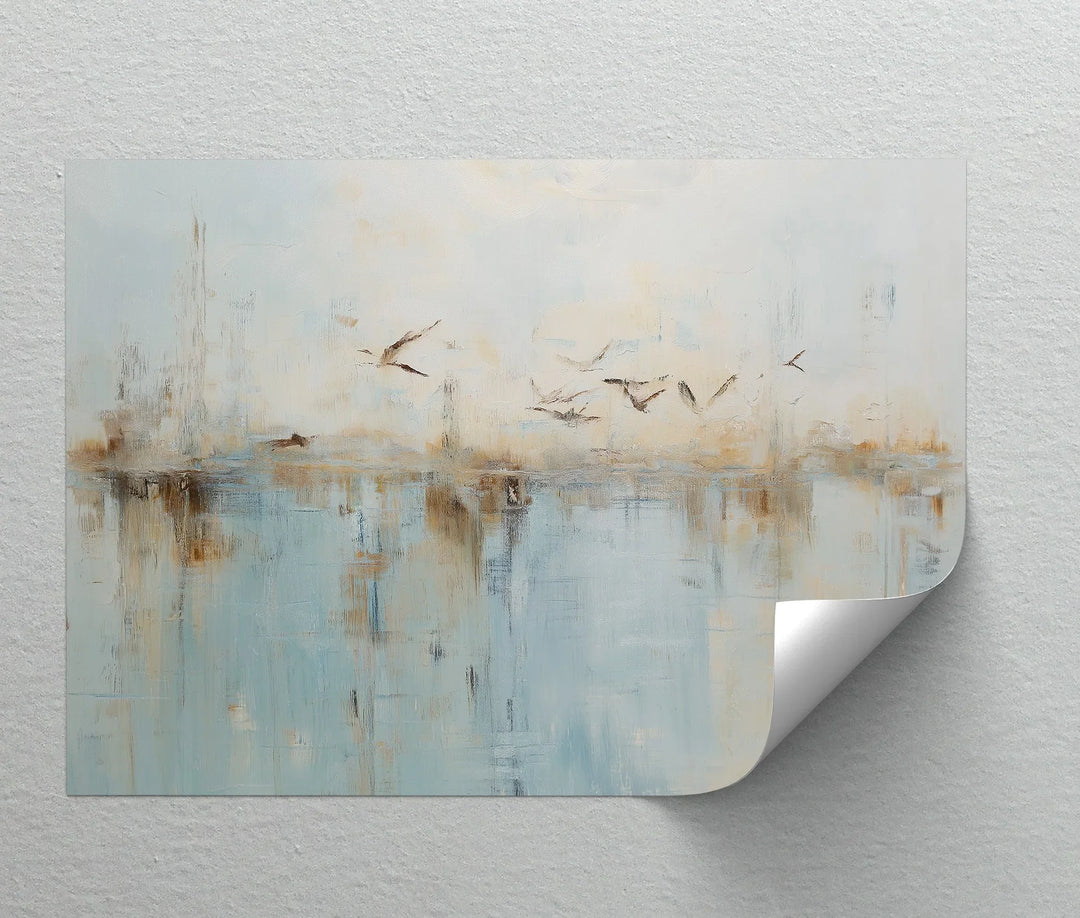 Tranquil Flight Over Reflections – Abstract Birds Canvas Print - MyPhotoStation