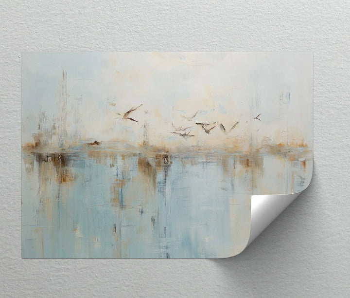 Tranquil Flight Over Reflections – Abstract Birds Canvas Print - MyPhotoStation