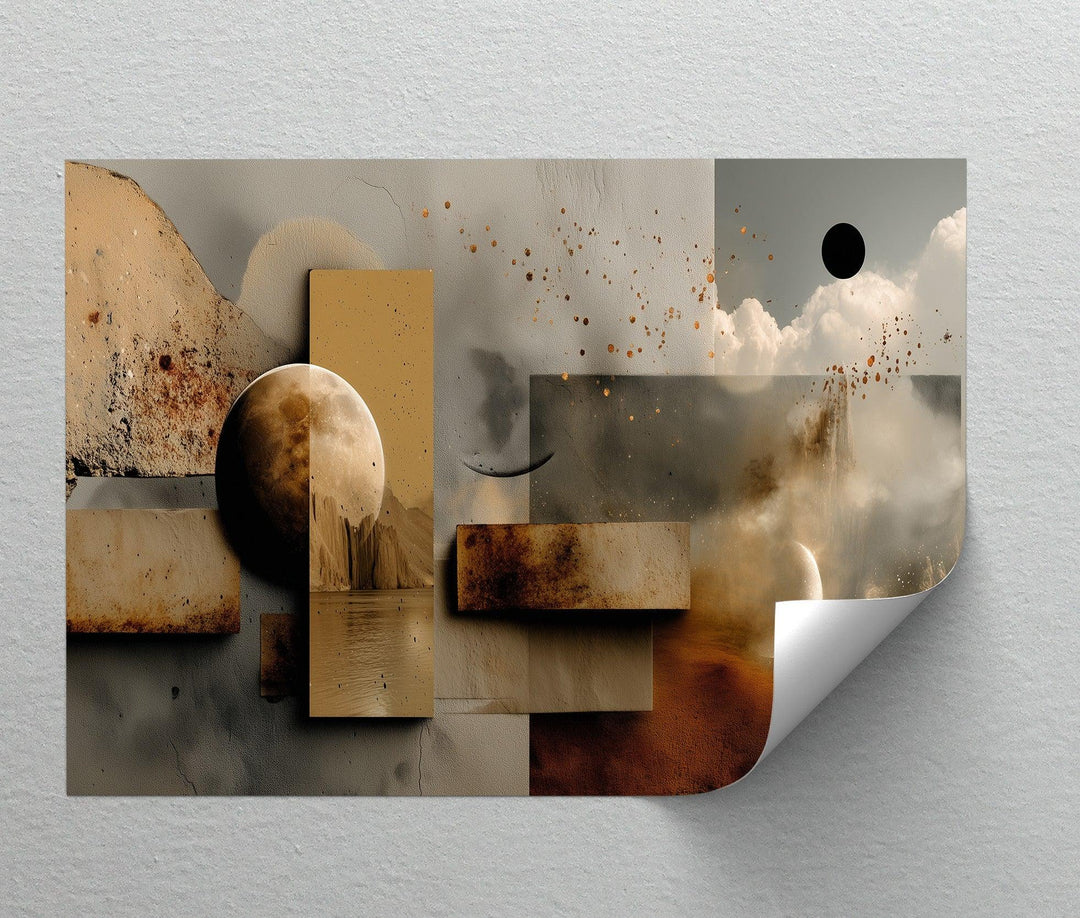 Lunar Relic – Celestial Desert Dreamscape Abstract Canvas Print - MyPhotoStation