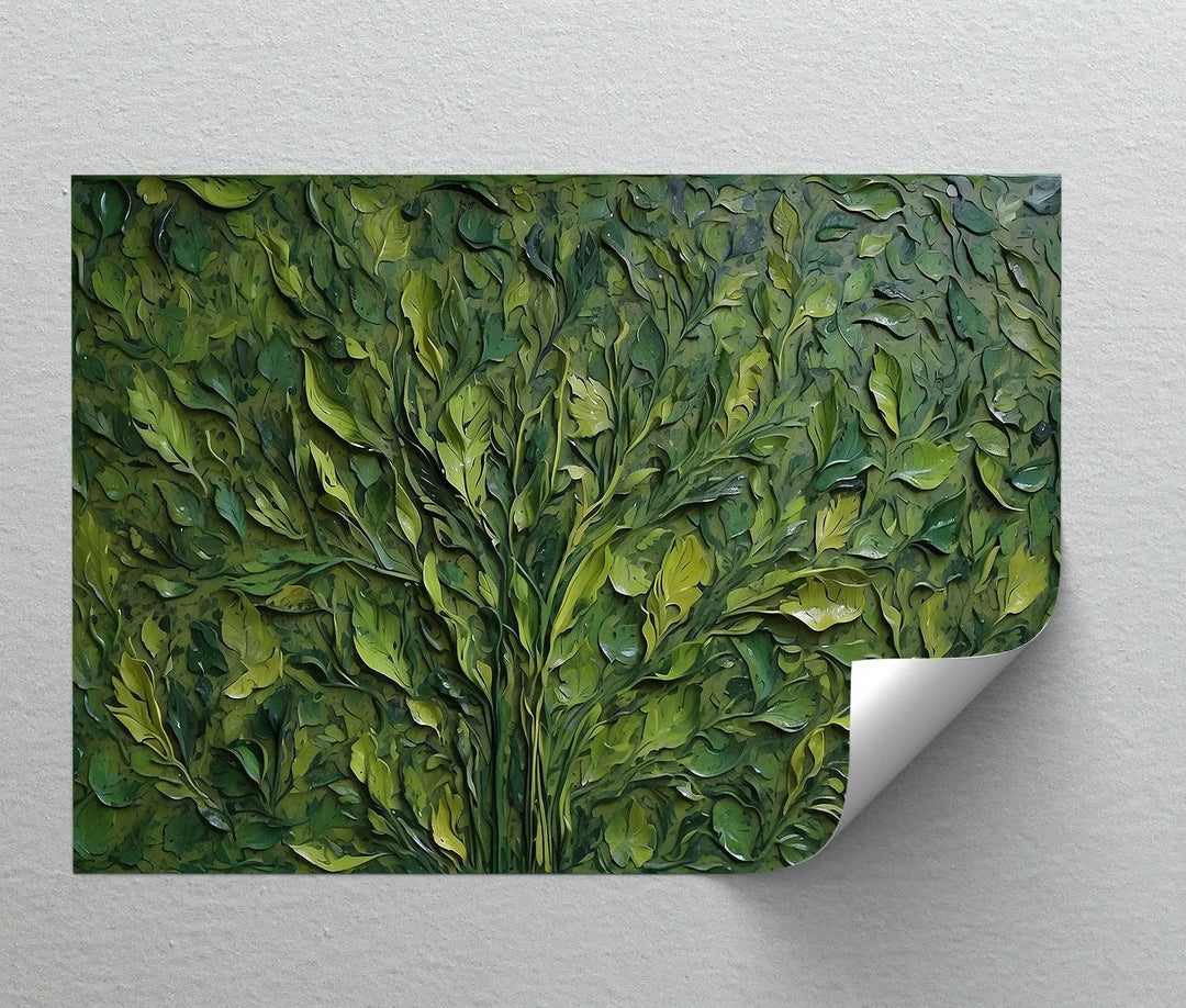 Verdant Bloom – Lush Textured Leaf Abstract Canvas Print - MyPhotoStation