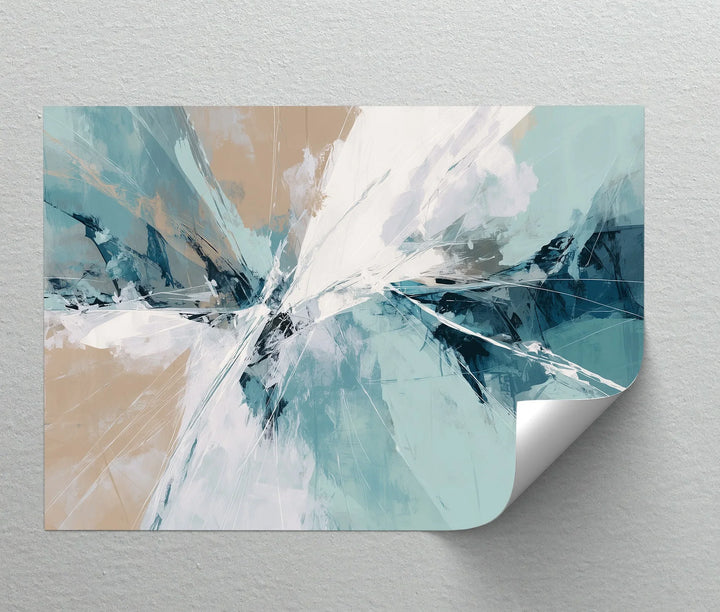 Glacial Pulse – Cool Toned Dynamic Abstract Canvas Print - MyPhotoStation