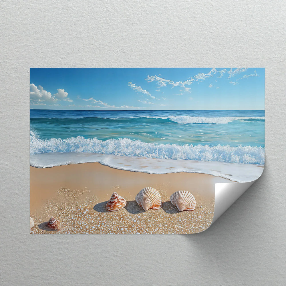 Tranquil Shoreline – Seashells and Waves Canvas Print - MyPhotoStation