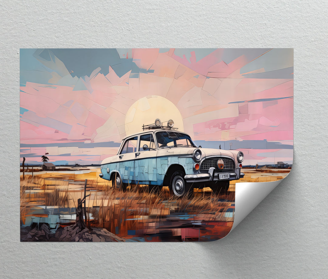 Classic Sedan Under Sunset Skies – Car Canvas Print - MyPhotoStation