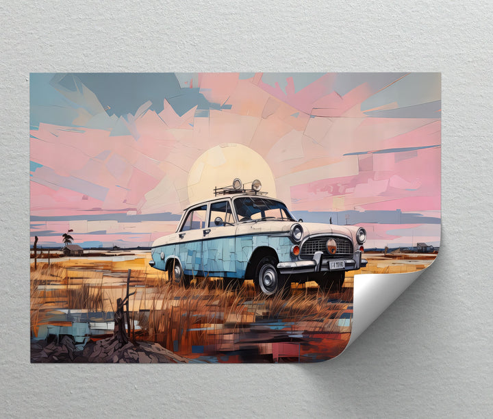 Classic Sedan Under Sunset Skies – Car Canvas Print - MyPhotoStation