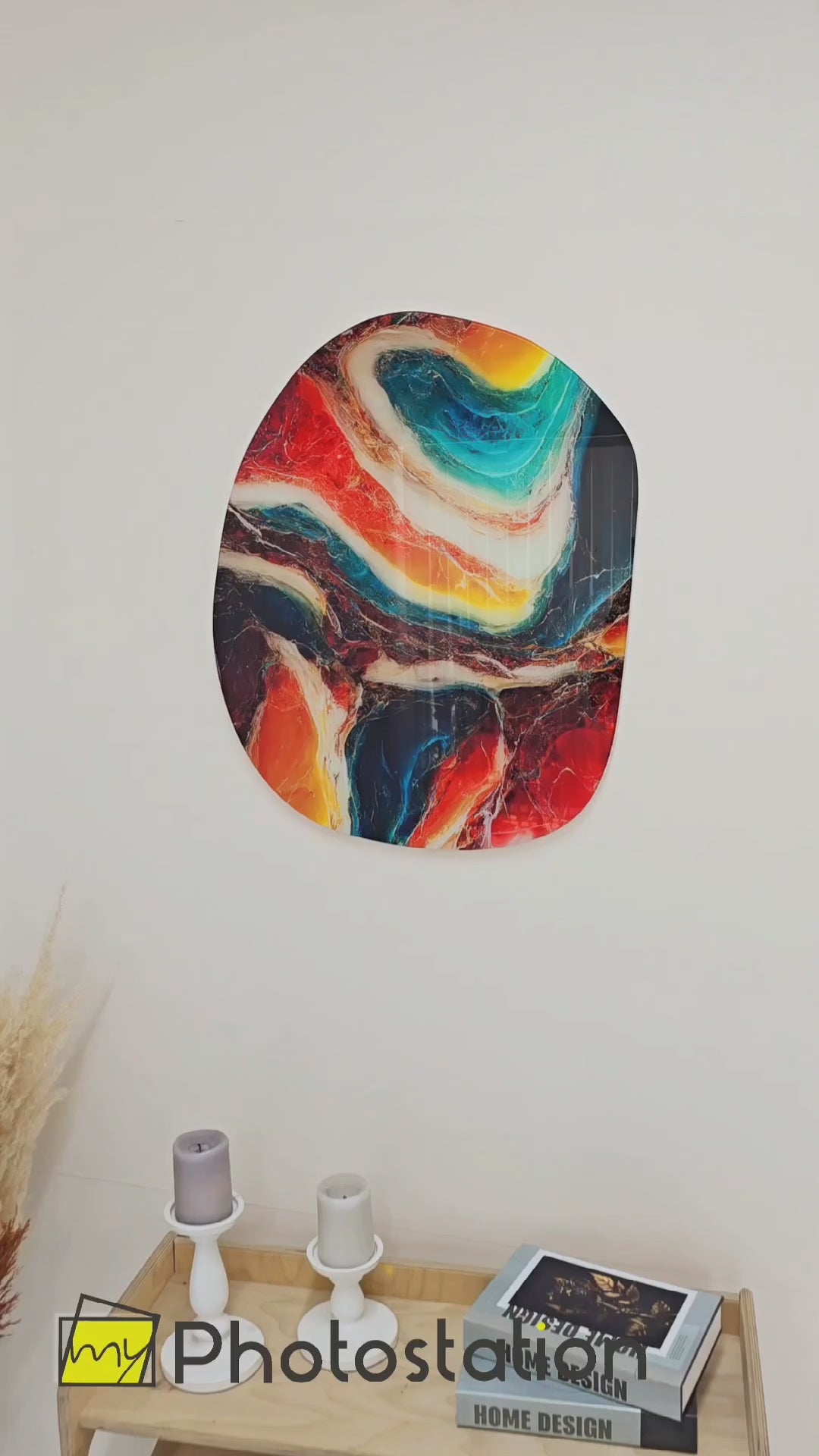 Colorful Cubes Irregular Glass Wall Art