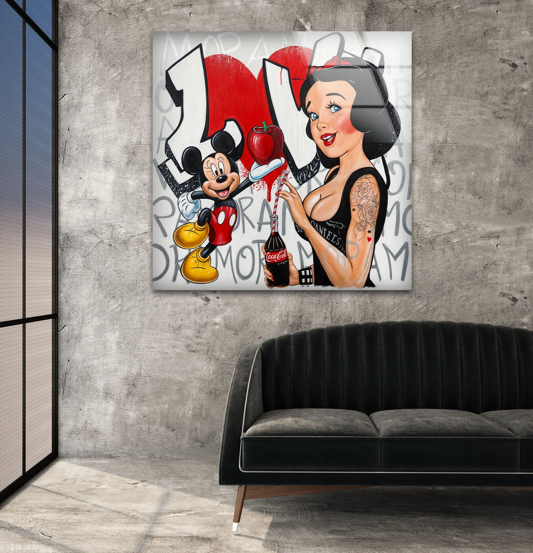 Pop Love Glass Wall Art Glass Printing Wall Art, Print photos on glass