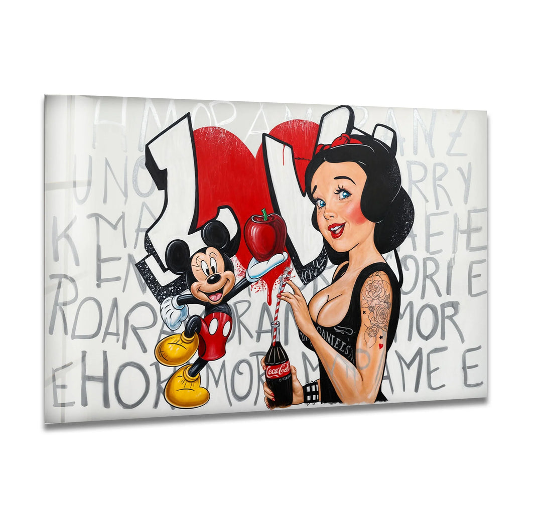 Pop Love Glass Wall Art glass art painting, glass art for the Wall
