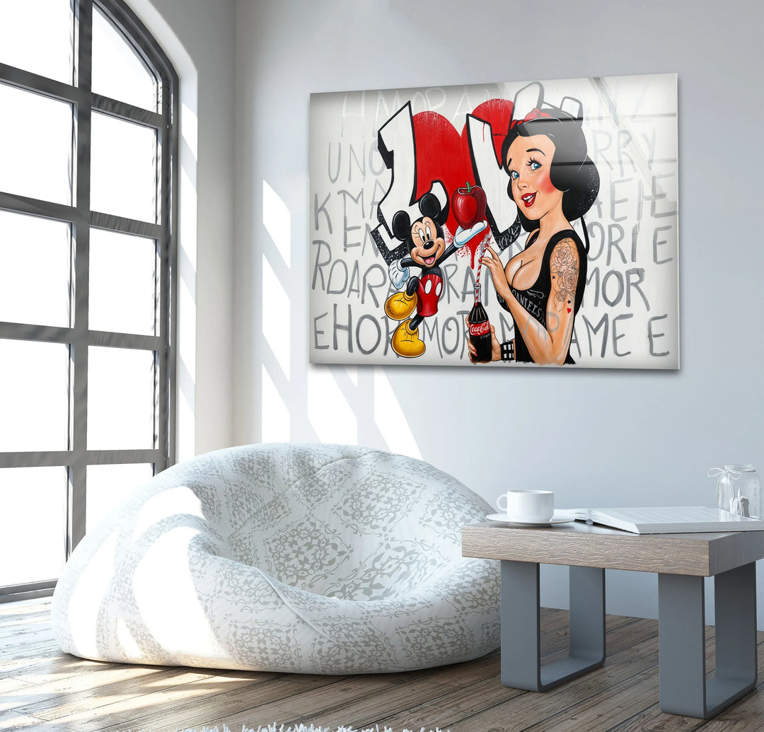 Pop Love Glass Wall Art custom glass photo prints, large glass prints