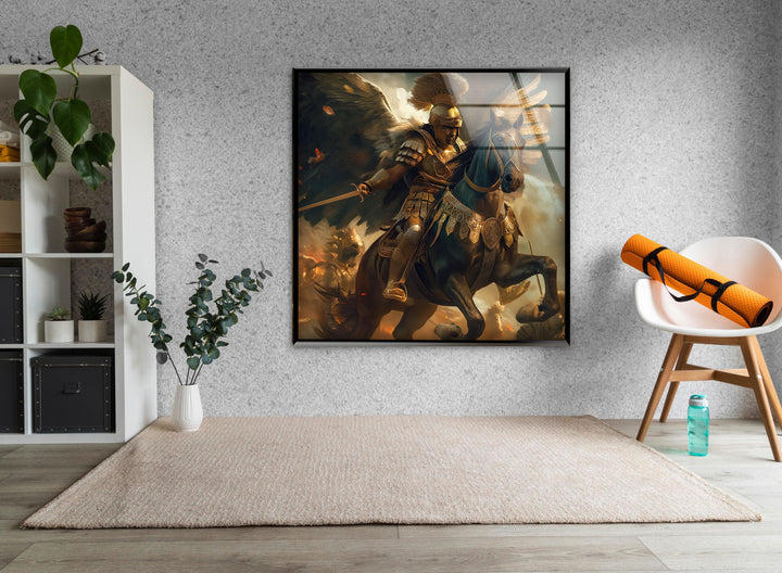 Roman Warrior Glass Wall Art picture on glass wall art, photos printed on glass