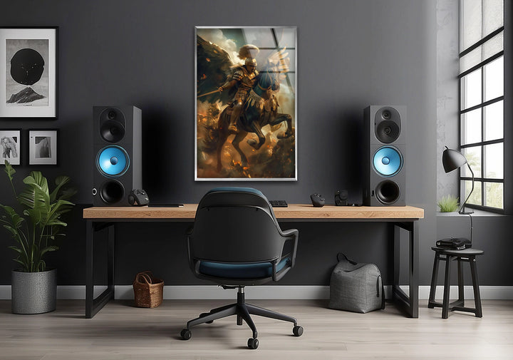 Roman Warrior Glass Wall Art glass image printing, glass prints from photos