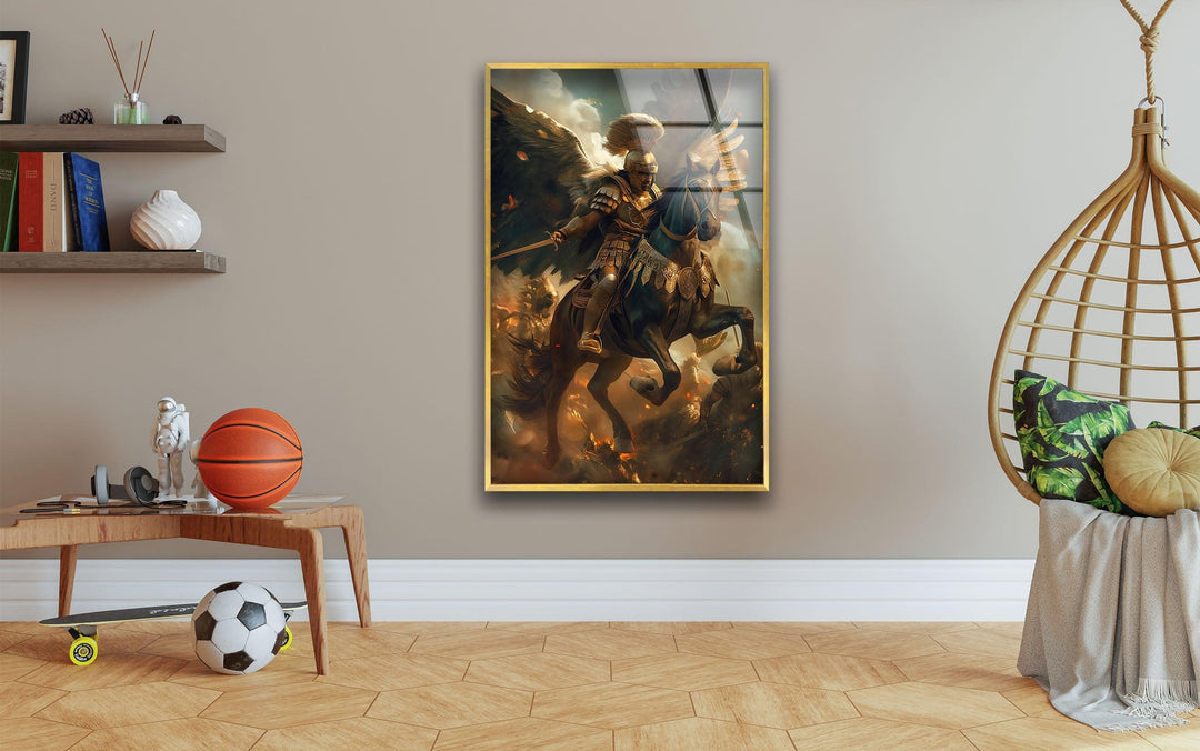 Roman Warrior Glass Wall Art custom glass photo prints, large glass prints