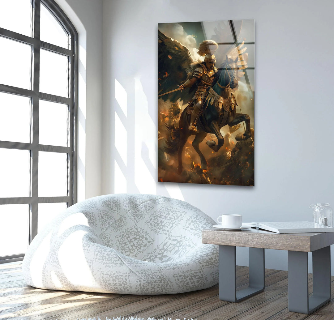 Roman Warrior Glass Wall Art glass pictures for Wall, glass prints wall art