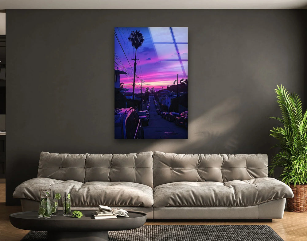 San Diego Purple Glass Wall Art large glass photo prints, glass wall photos