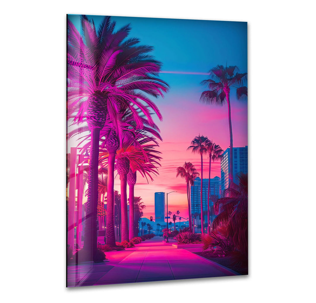 San Diego Pink Glass Wall Art Glass Printing Wall Art, Print photos on glass