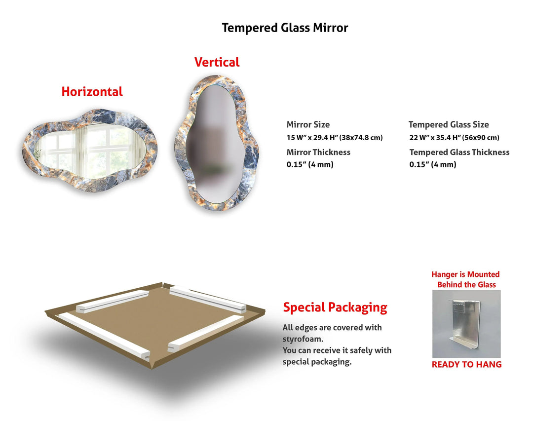 Gray Abstract Pattern Wall Mirror - MyPhotoStation