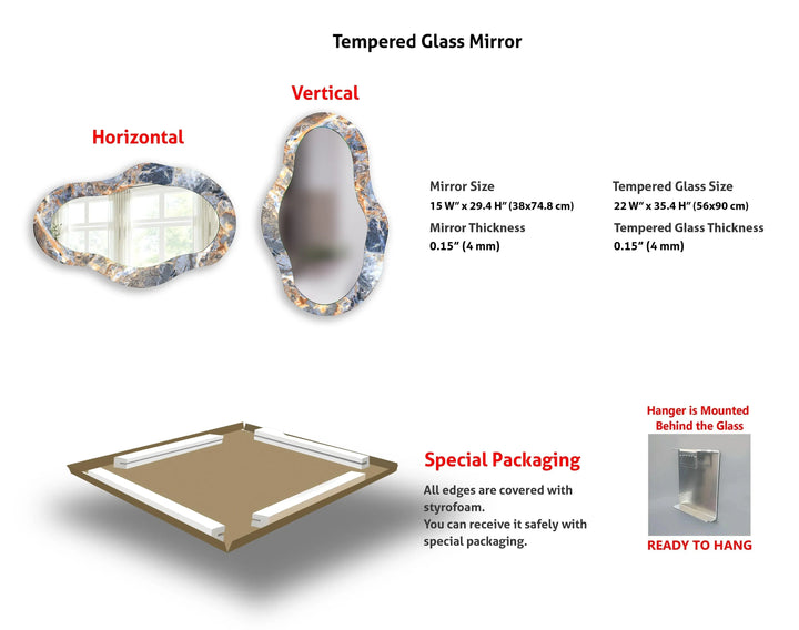 Gray Abstract Pattern Wall Mirror - MyPhotoStation