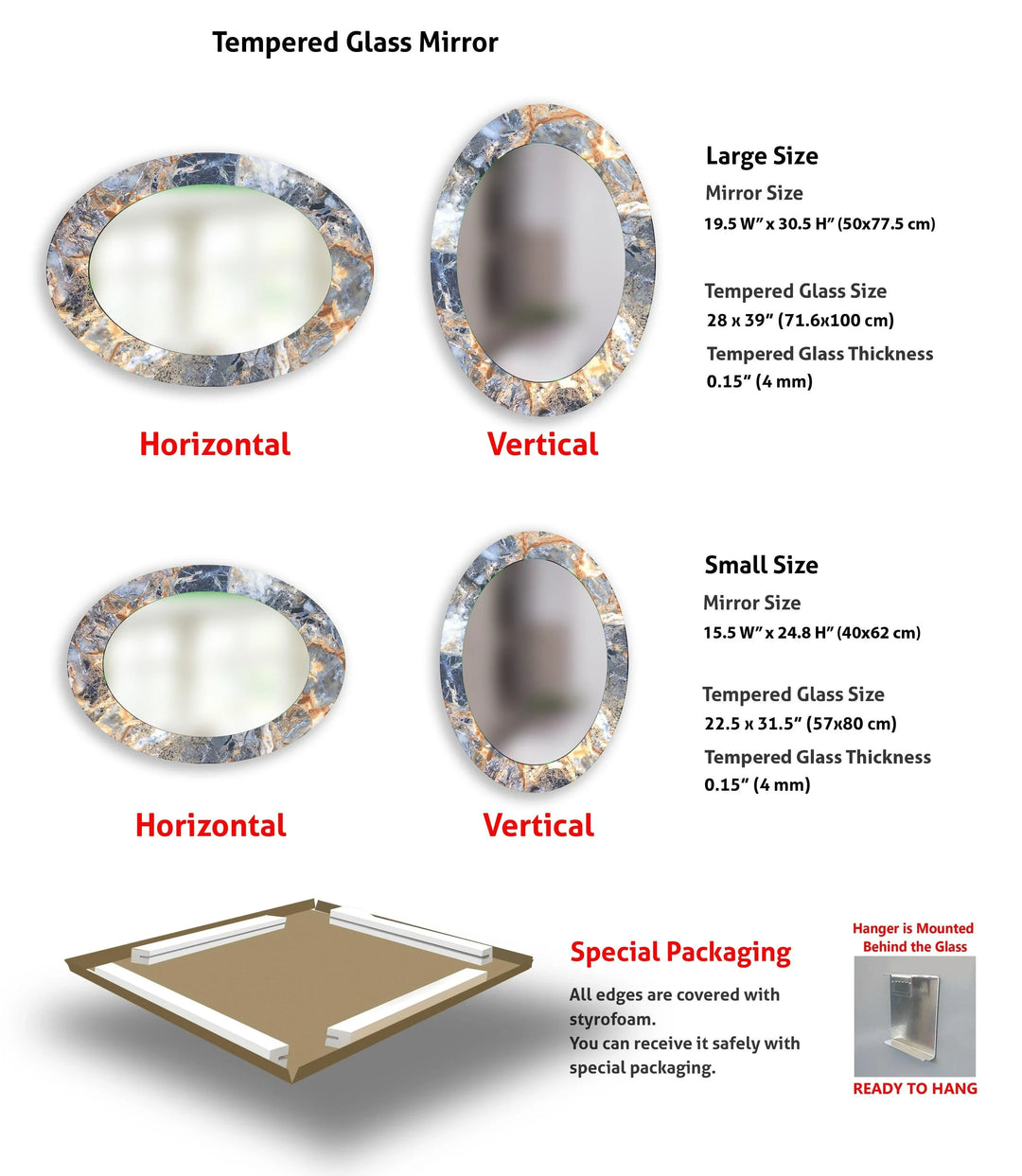 Gray Abstract Oval Wall Mirror - MyPhotoStation