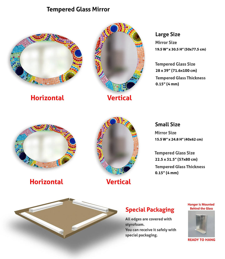 Pink Mosaic Oval Wall Mirror - MyPhotoStation