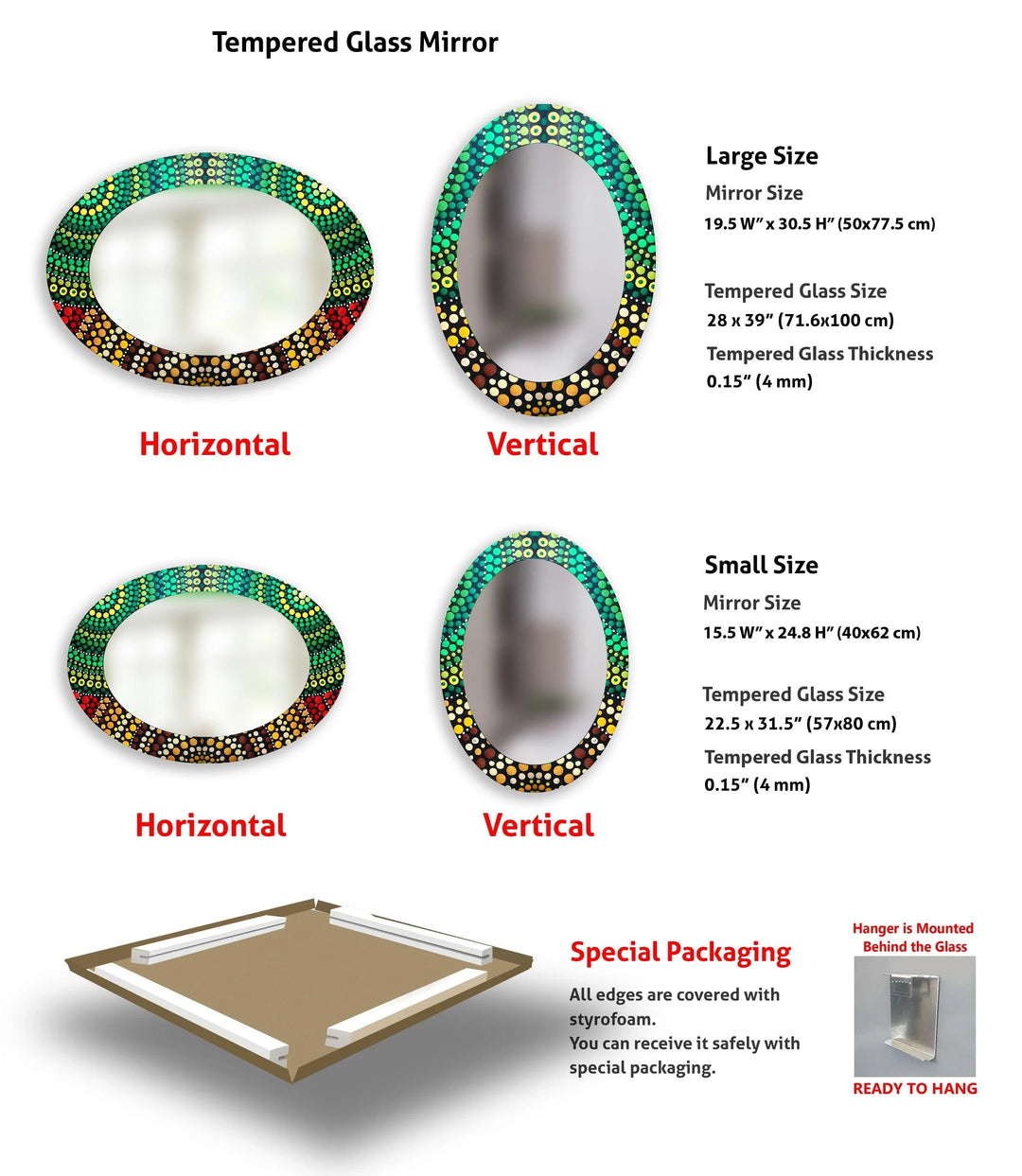 Oval Green Mosaic Wall Mirror - MyPhotoStation