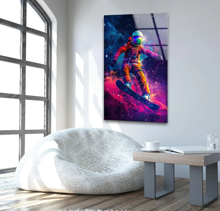 Snowboarder in an Astronaut Glass Wall Decor & Cool Artwork