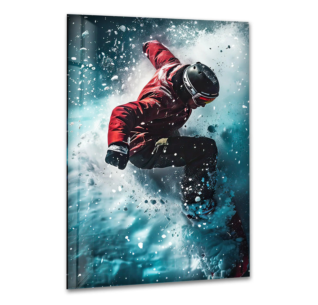 Snowboard Glass Wall Art custom glass pictures, glass art prints