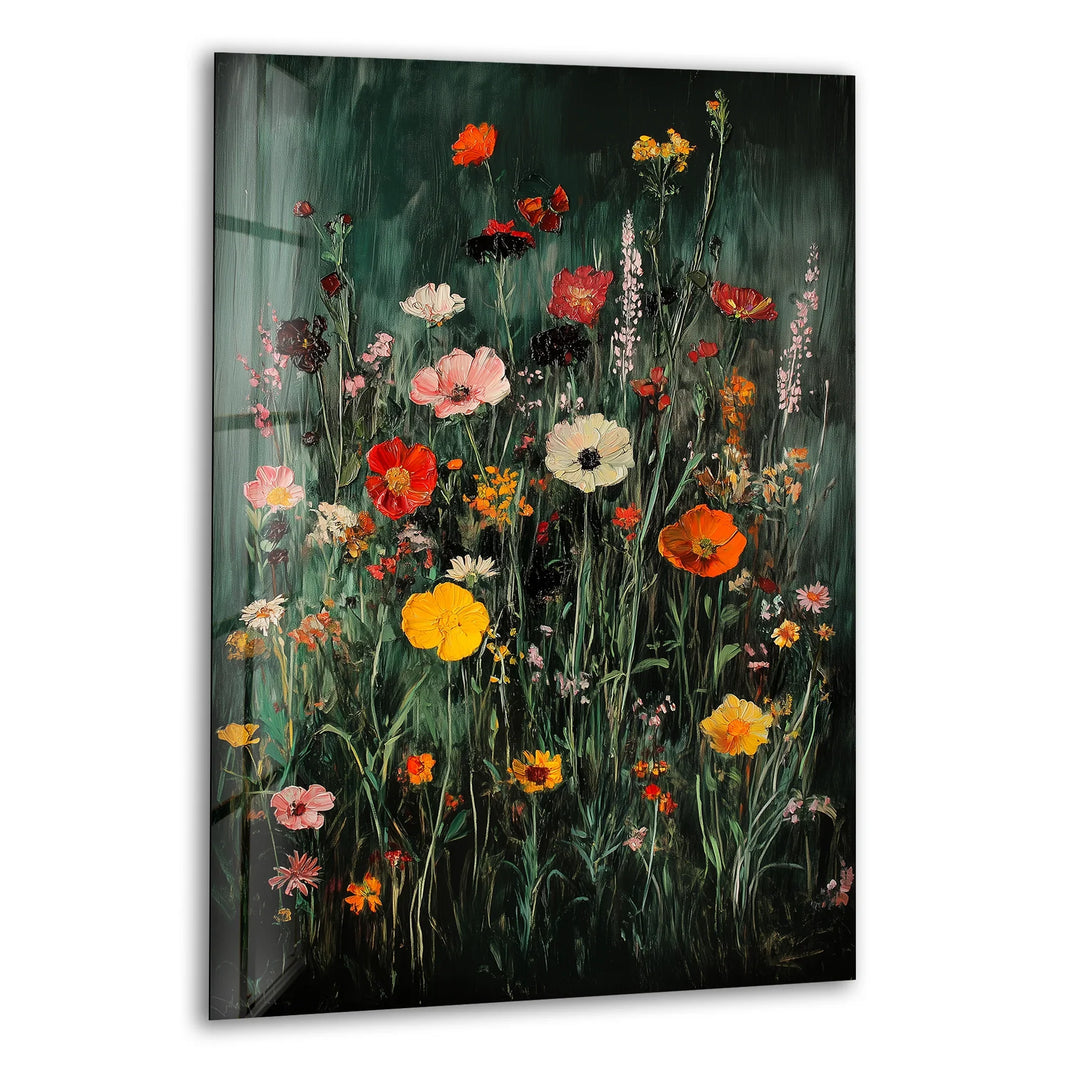 Vibrant Wildflowers in Bloom – Modern Floral Glass Wall Art - MyPhotoStation