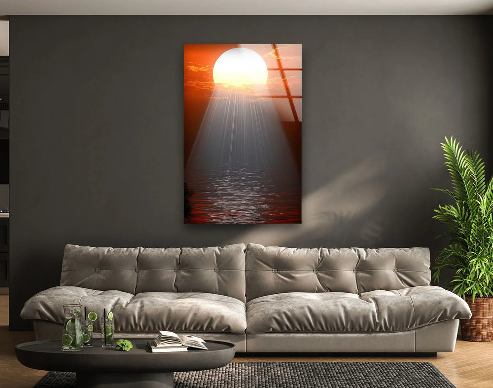 Sunset or Morning Light Red Glass Wall Art art glass wall art, glass wall art pictures