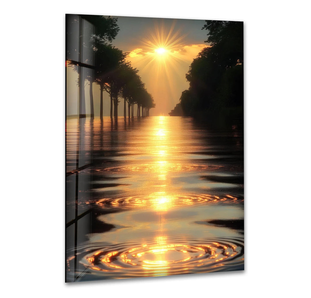 Tropic Sunset & Trees Glass Wall Art Glass Printing Wall Art, Print photos on glass