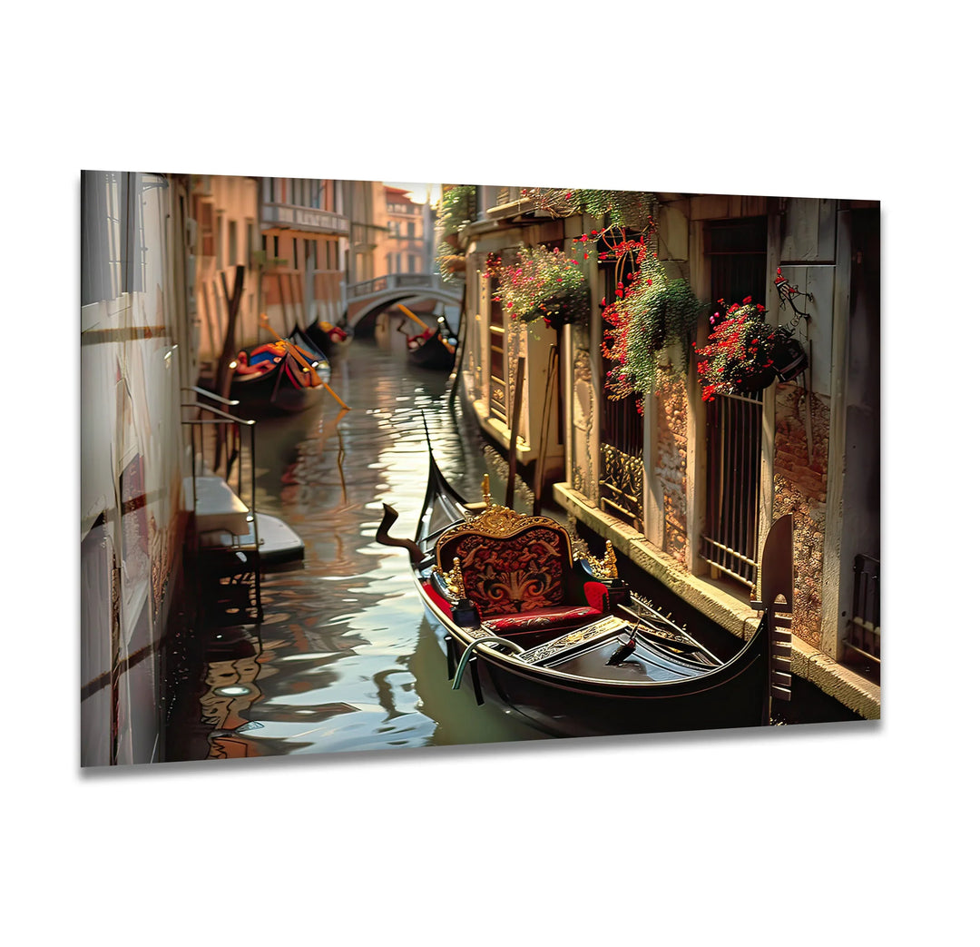 Venice & Boat Glass Wall Art glass pictures for Wall, glass prints wall art