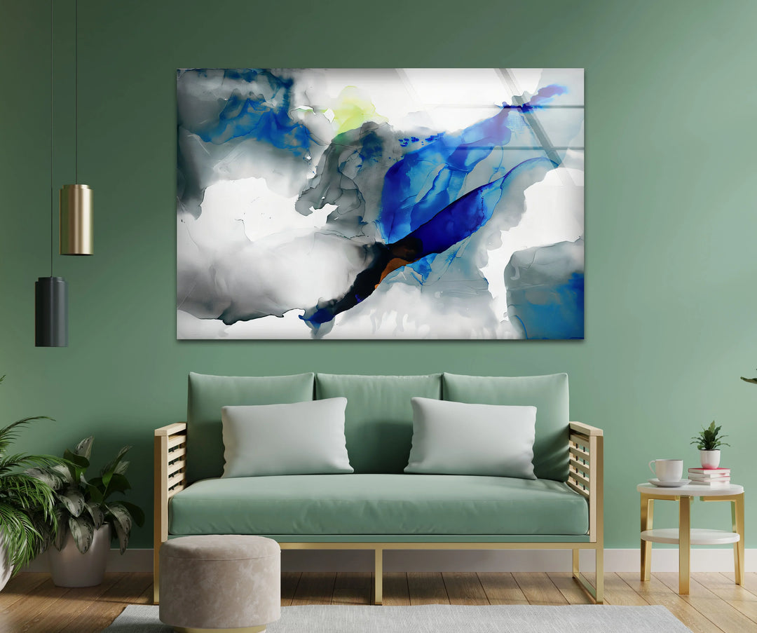 Azure Drift – Abstract Blue Glass Wall Art - MyPhotoStation